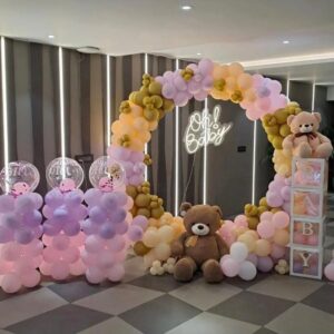 Pastel Pink And Gold Baby Shower Decoration