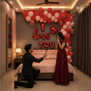 Balloon Decoration in Room for Romantic Surprise for Her
