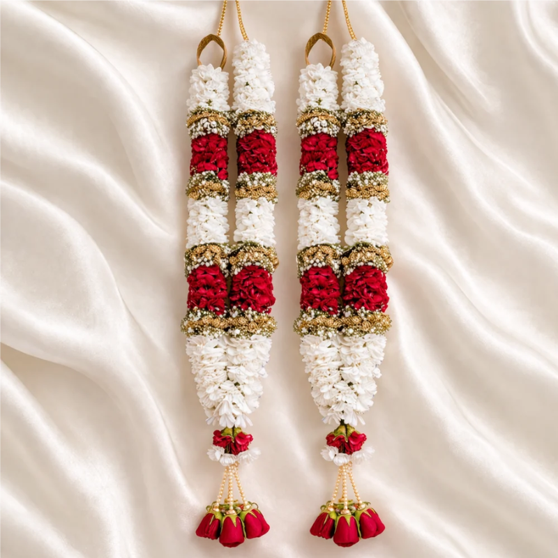 Red & White Carnation Wedding Garland