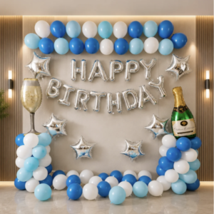 Silver Foil Letter Balloon Decoration for Birthday at Home