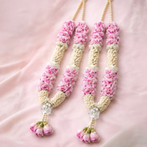 Purple Spray Carnation With Jasmine Wedding Garland