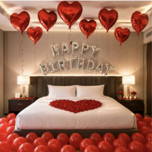 Romantic Room Balloon Decoration For Birthday