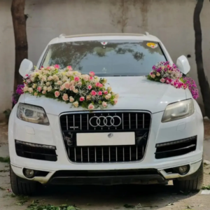 White Car Wedding Decoration